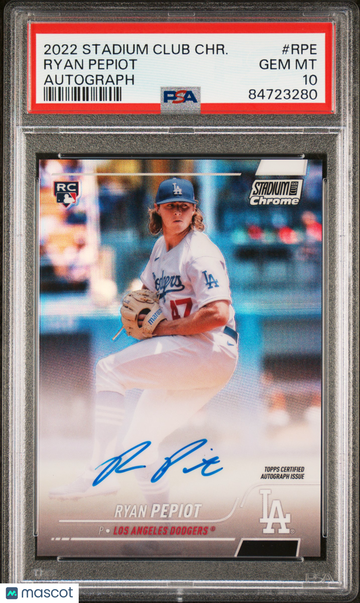 2022 Topps Stadium Club Chrome Autographs Ryan Pepiot #RPE PSA 10
