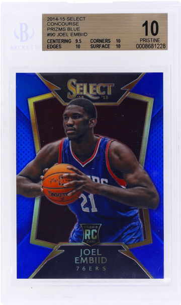 2014 Panini Select Blue Prizm Joel Embiid #90 197/249 Bgs 10