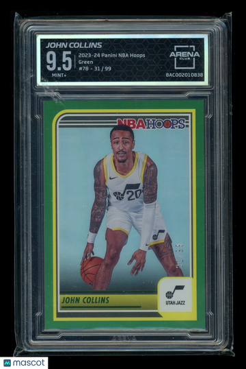 2023-24 Panini NBA Hoops Green John Collins #78 /99 Arena Club 9.5