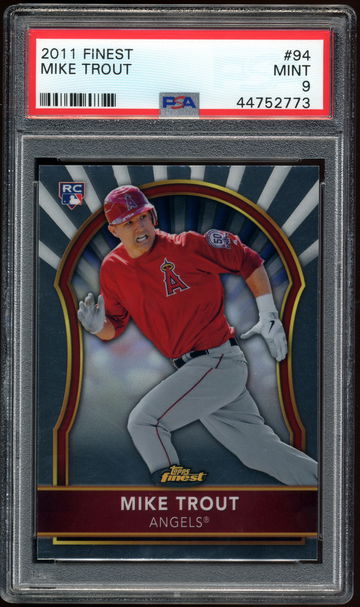 Mike Trout Rookie 2011 Topps Finest PSA 9