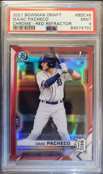 2021 Bowman Draft Izaac Pacheco #BDC46 Red Refractor #4/5