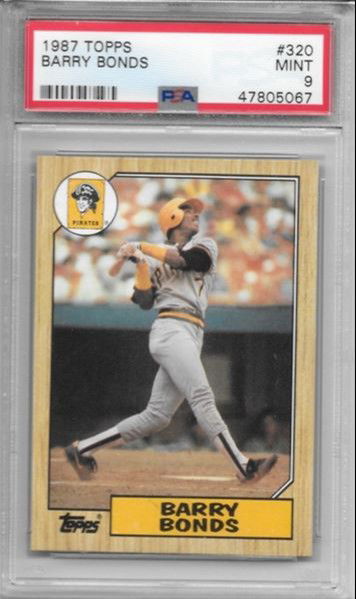 1987 Topps Barry Bonds RC PSA 9 - 20% below comps