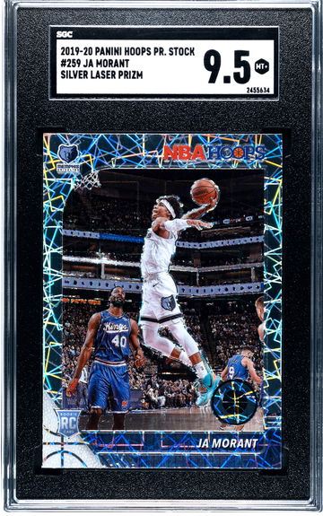 2019-20 Hoops Premium Stock #259 Ja Morant Silver Laser Prizm SGC 9.5!