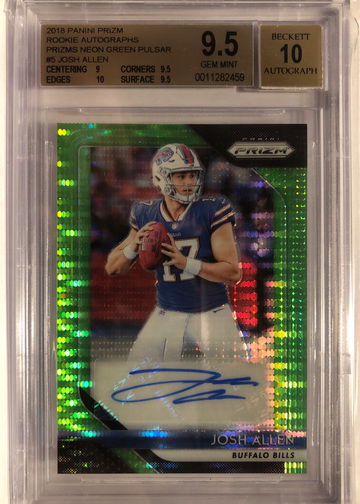 2018 Prizm Josh Allen Rookie Autographs Neon Green Pulsar (from HKG 14-21 days shipping)