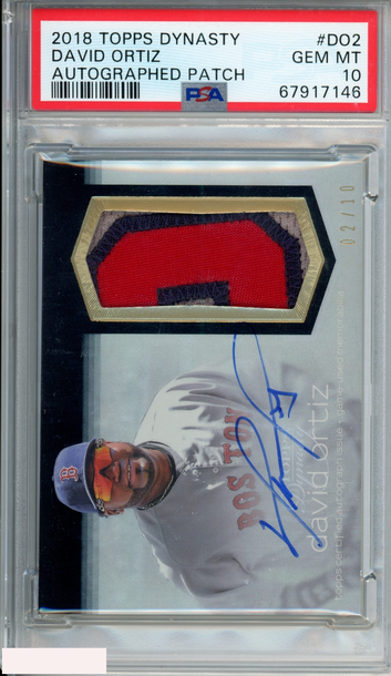 2018 TOPPS DYNASTY AUTOGRAPHED PATCH DAVID ORTIZ #DO2 2 OF 10 HOF POP 1! PSA 10