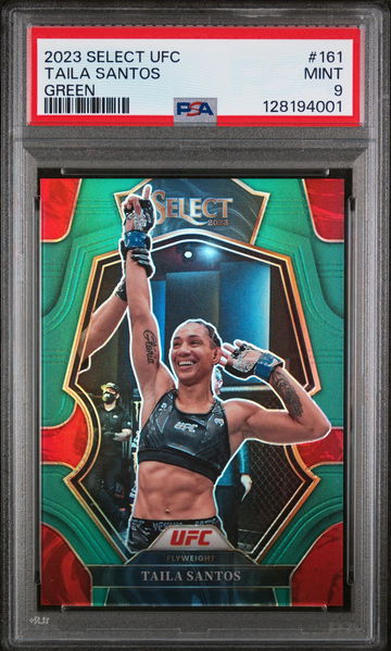 2023 Panini Select UFC Green Taila Santos #161 /5 PSA 9