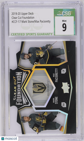 2019 Upper Deck Mark Stone/Max Pacioretty #CCF-17 CGC 9