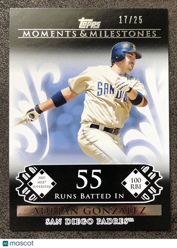 Adrian Gonzalez 2008 Topps Moments & Milestones #106-85 #17/25 San Diego Padres