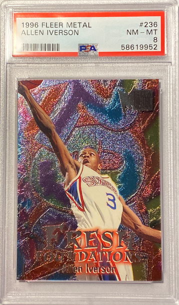 1996 Fleer Metal #236 Allen Iverson PSA 8
