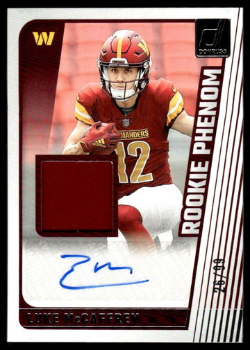 2024 Panini Donruss Rookie Phenom Luke McCaffrey #RJA-LMC Rookie Patch Auto /99