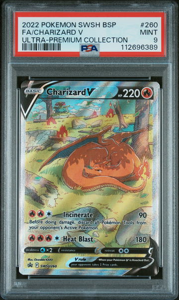 2022 Pokemon Sword and Shield Black Star Promo Ultra Premium Collection Charizard V #SWSH260 PSA 9