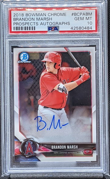 2018 Bowman Chrome Brandon Marsh Auto PSA 10