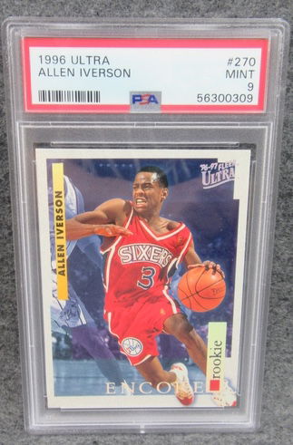 1996-97 Fleer Ultra Rookie Encore Allen Iverson RC PSA 9