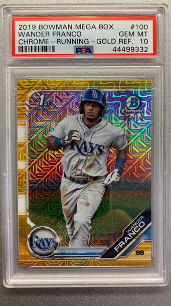 WANDER FRANCO 2019 BOWMAN CHROME MEGA BOX GOLD RC PSA 10 #/50