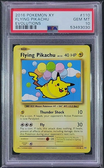 2016 XY Evolutions Flying Pikachu Secret Rare PSA 10 GEM MT