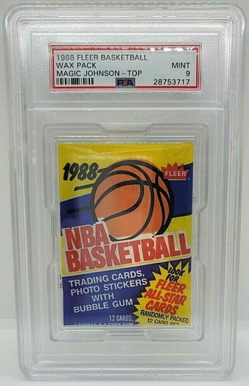 1988 FLEER BASKETBALL WAX PACK MAGIC JOHNSON TOP PSA 9 POP 1 MINT 1/1 JORDAN?