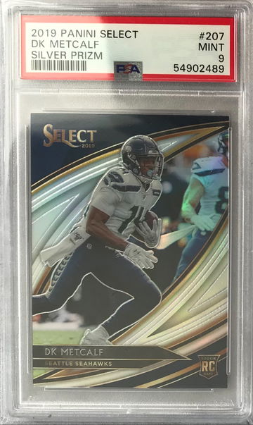 DK Metcalf Panini SelectvSilver Prizm Rookie #207 - PSA 9 Mint