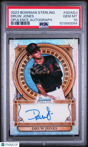 2023 Bowman Sterling Sterling Opulence Autographs Druw Jones #SOADJ /99 PSA 10