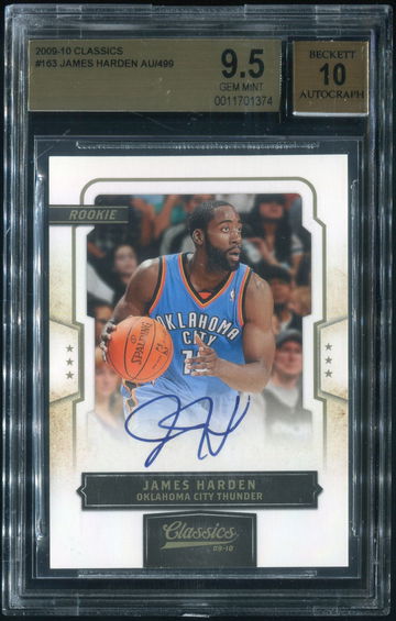 James Harden 2009 classics rookie auto bgs 9.5