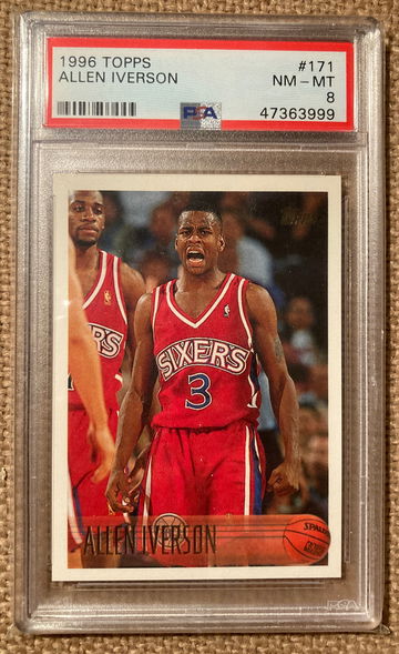 1996 TOPPS #171 ALLEN IVERSON PSA 8