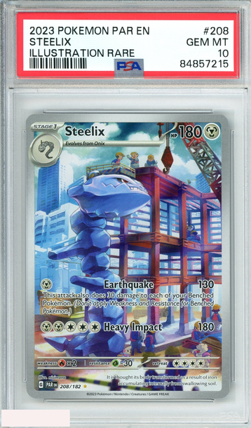 2023 POKEMON PAR EN-PARADOX RIFT STEELIX #208 ILLUSTRATION RARE PSA 10 GEM MT