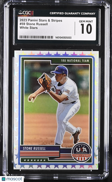2023 Panini Stars & Stripes Stone Russell #59 White Stars /99 CGC 10