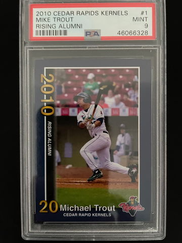 2010 Cedar Rapids Rising Alumni Mike Trout #1 PSA 9