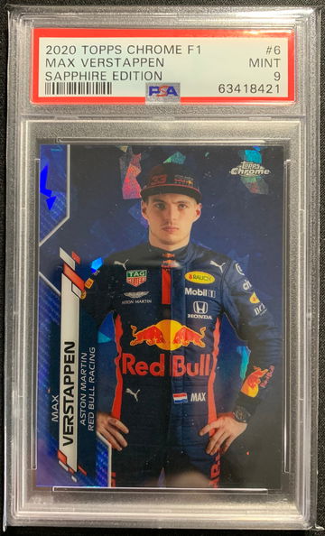 2020 Topps Chrome Sapphire Formula 1 Max Verstappen #6 PSA 9