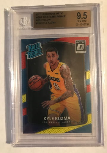 2017-18 DONRUSS OPTIC KYLE KUZMA RED YELLOW 