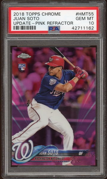 2018 Topps Chrome Update Pink Refractor #HMT55 Juan Soto PSA Gem Mint 10