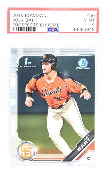 2019 Bowman Chrome Joey Bart PSA 9