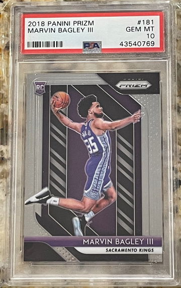 2018 Panini Prizm #181 Marvin Bagley III Kings RC Rookie PSA 10 GEM MINT