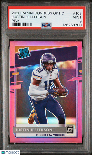2020 Panini Donruss Optic Justin Jefferson #163 Pink PSA 9