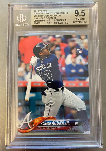 2018 Topps #698 Ronald Acuna Jr Bat Down SSP RC BGS 9.5