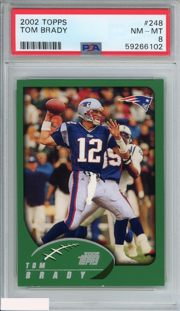 2002 TOPPS TOM BRADY #248 NEW ENGLAND PATRIOTS PSA 8 NM-MT