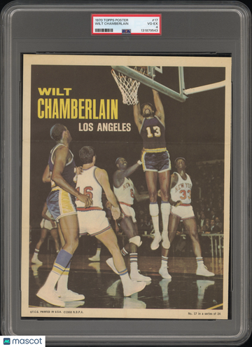 1970 Topps Poster Wilt Chamberlain #17 PSA 4