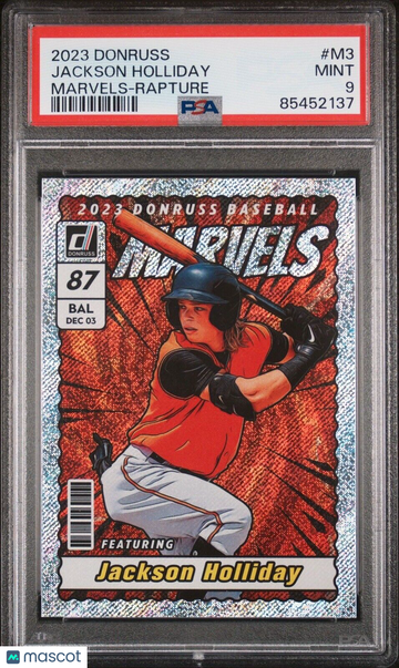 2023 Donruss Jackson Holliday #M3 Rapture Parallel/Variety Rookie PSA 9