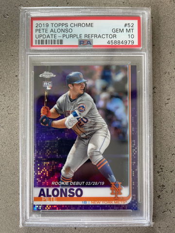 2019 Pete Alonso Topps Chrome Update Purple Refractor /175 PSA GEM MT 10