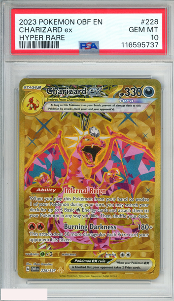 2023 POKEMON OBF EN OBSIDIAN FLAMES CHARIZARD EX #228 HYPER RARE PSA 10 GEM MINT