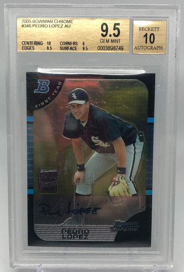 2005 Bowman Chrome Autograph Pedro Lopez BGS 9.5