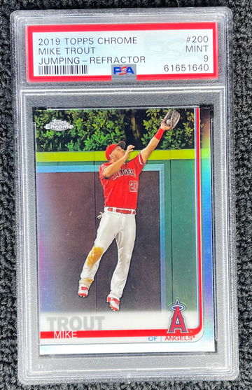 2019 Topps chrome Mike trout refractor PSA 9 #200