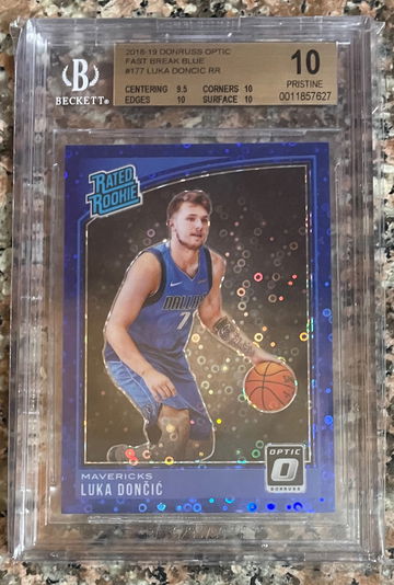 2018 Donruss Optic Fast Break Blue #177 Luka Doncic RR BGS 10 Pristine