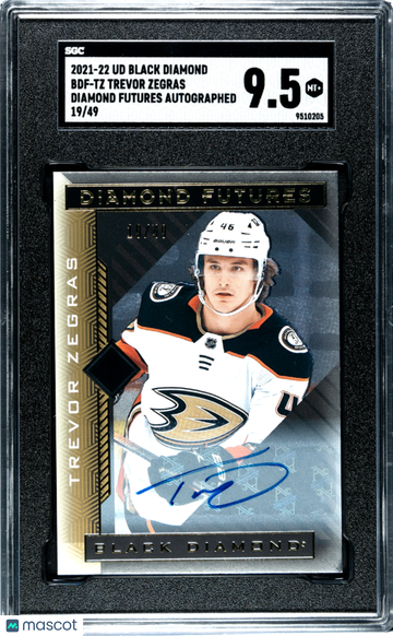 2021 Upper Deck Black Diamond Trevor Zegras #BDF-TZ Futures Autograph SGC 9.5