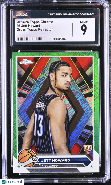 2023-24 Topps Chrome Jett Howard #6 Green Topps Refractor CGC 9
