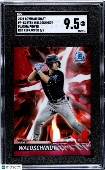 2024 Bowman Draft Ryan Waldschmidt #PP-13 Plasma Power Red Refractor SGC 9.5