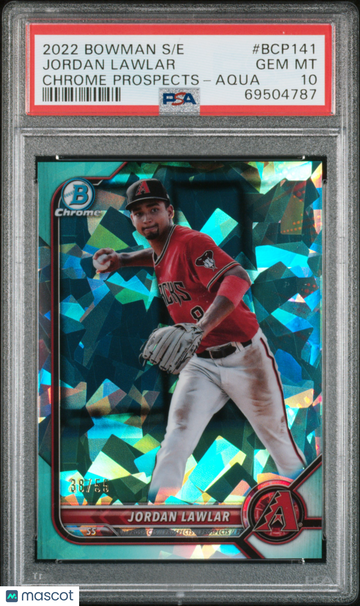 2022 Bowman Sapphire Chrome Aqua /55 Jordan Lawlar #BCP141 PSA 10
