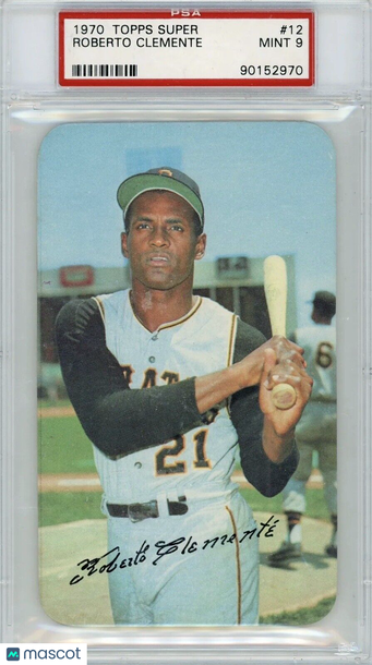 PSA 9 Roberto Bob Clemente 1970 Topps Super w/ Facsimile Auto Vintage 2^ PSA 10