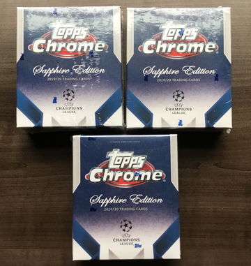 Lot of (3) 2019-20 Topps Chrome UEFA Champions League Sapphire Hobby Box
