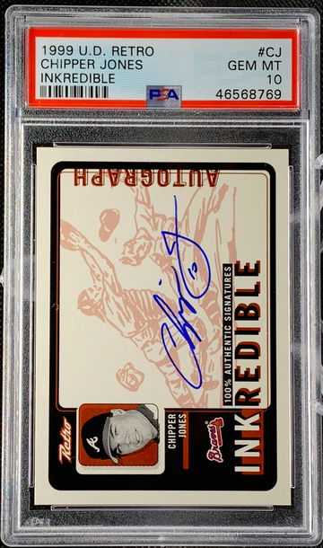 1999 Upper Deck Retro INKredible AUTO Chipper Jones PSA 10 GEM MINT!