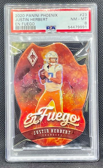 2020 Phoenix Justin Herbert en Fuego PSA 9